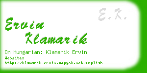 ervin klamarik business card